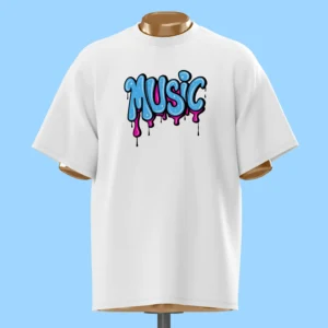 لباس طرح گرافیتی "Music" صورتی و آبی