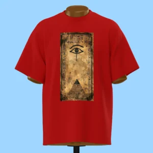 لباس طرح هرم و چشم مصری روی کاغذ قدیمی