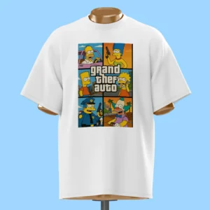 لباس طرح کلاژ GTA و سیمپسونها